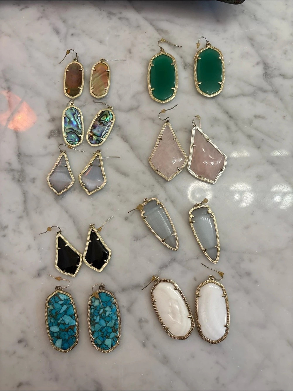 Kendra Scott Danielle Statement Earrings Gold & Blue